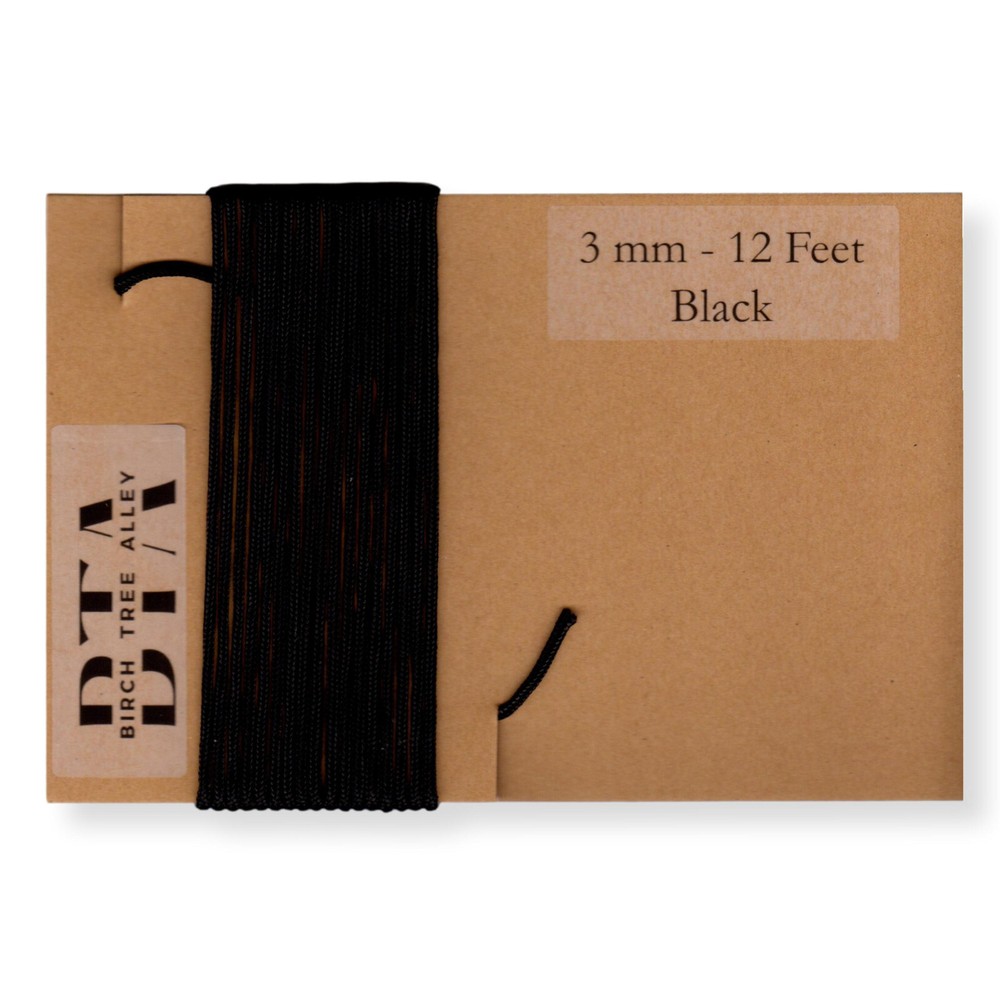 144″ Radio Dial Cord String (12 Feet) BRAIDED 3mm BLACK for Vintage Radio Tuner