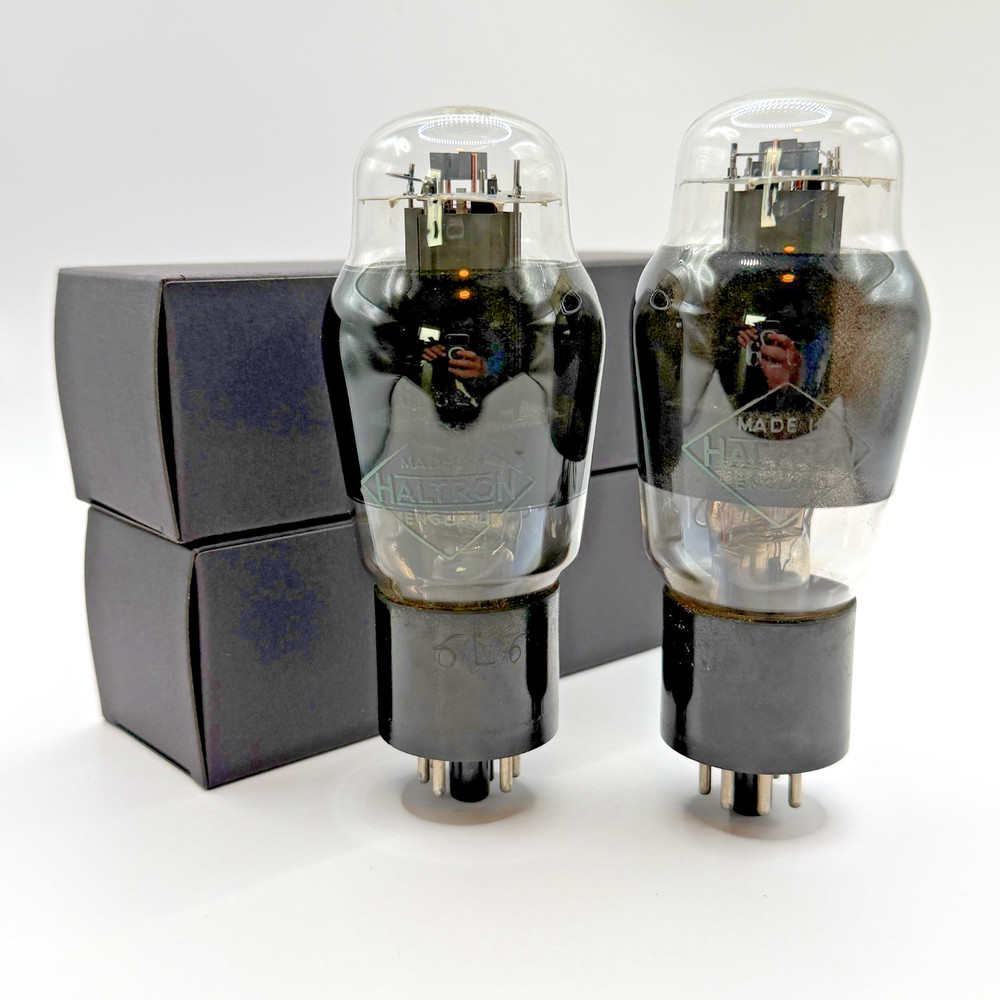 Haltron Brimar 6L6G CV1286 CV1947 EL35 KT66 NR77 smoked glass, matched pair