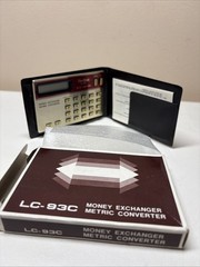Vintage TECXON LC-93C Pocket Calculator Money Exchanger Red Taiwan Needs Batter