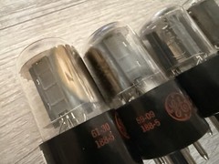 NOS Matched Quad GE 6SN7 GTB Red Label Side Getters OLD STOCK 60s