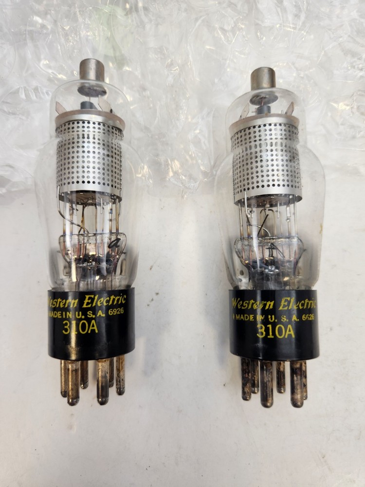 Pair of Western Electric 310A Tubes, Both Tested 1800 Micro-mhos ,6626 & 6926
