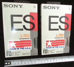 Lot of 2 NEW Sealed SONY ES L-750 DYNAMICRON Blank Beta BETAMAX Recording TAPES