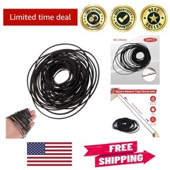Mix of 50 Durable Rubber Belts for Cassette Recorder, Square Design, 40-135MM