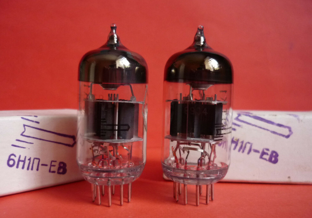 2pcs. 6N1P-EV / 6Н1П-ЕВ ~ 6N1, ECC87 double triode NEW. OTK1. MILITARY