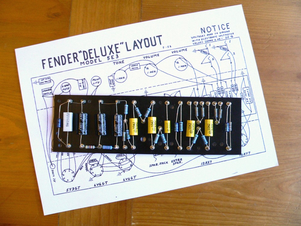 Turret Board for Fender Deluxe 5E3 Tweed amp & DIY/Kit guitar amplifiers