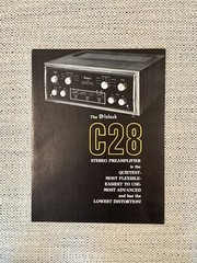 NEW Original McIntosh C-28 Preamplifier Sales, Information, Advertising Brochure