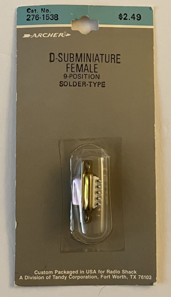 Radio Shack D-Subminiature Female 9 Position 276-1538 Tandy Archer 🔥NEW NOS💥