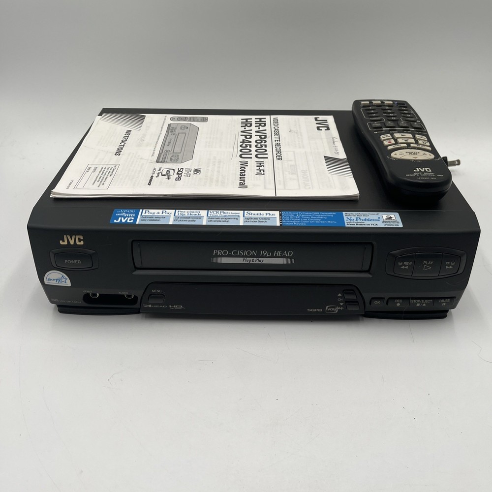 JVC HR-VP450U 4-Head VCR Used Tested W/Remote Works EXCELLENT! PRO-CISION!!