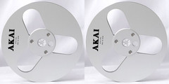 One Pair Blue Black TAPE REEL Akai 7” inch Light Metal Aluminum Take Up Reel