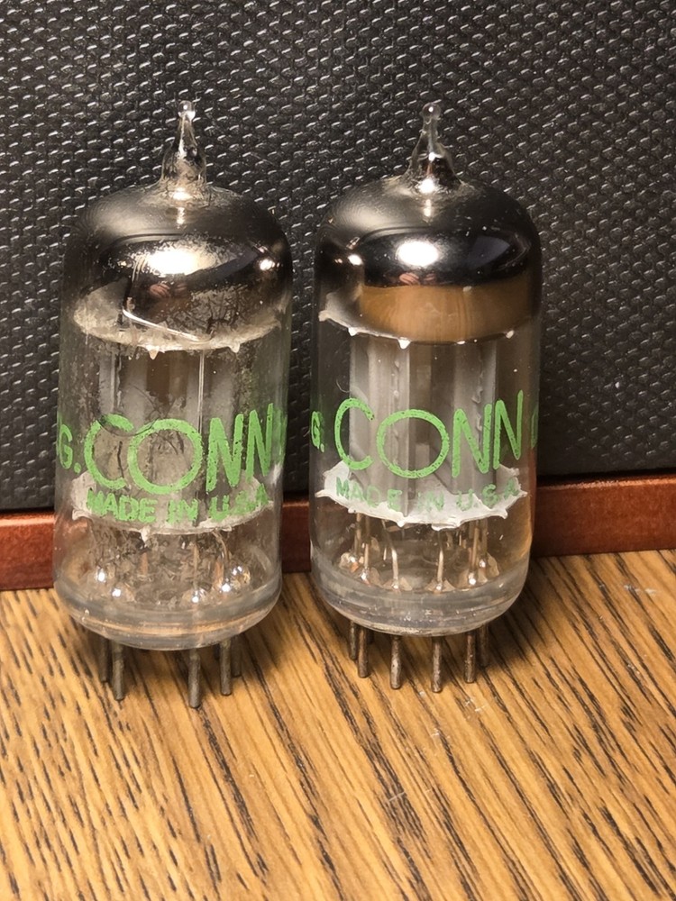 12AU7 Vacuum Tube Pair Sylvania Test NOS 100 % Gray Plate Slant D Get Tube Amp