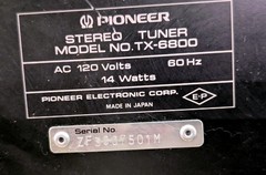 VINTAGE PIONEER TX-6800 AM FM STEREO TUNER