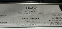 McIntosh MC2100 Power Amplifier – Pristine Condition – Collector’s Dream 1 OWNER