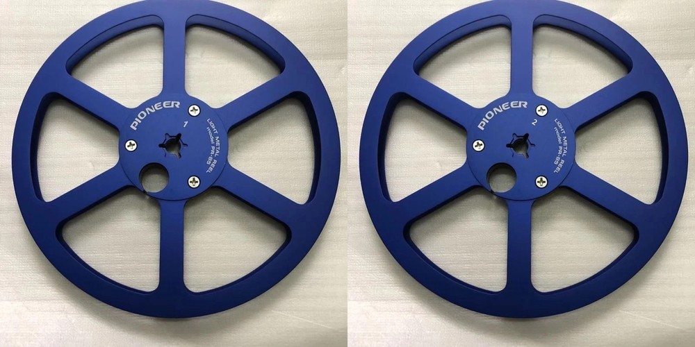 New One Pair Pioneer blue 7” Tape Reel Light Metal Aluminum Take Up Reel