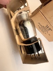 4 NOS 1942 USN CRC 34 Audio Pentode Silver Plate Audio Vacuum Tube US Navy Box