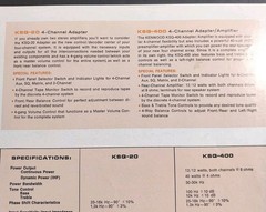 Vintage Kenwood KSQ-20 KSQ-400 4-Channel Quadraphonic Sales Flyer Brochure 1970s