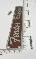 Fender Twin-Amp Tweed Brown Amplifier Badge Custom Made Aluminum with Screws