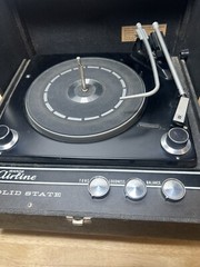 Rare MCM Ward Airline Solid State Stereo Record Player-Speakers Travel Portable