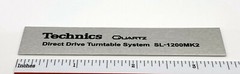 Technics SL-1200MK2 Turntable Replacement Badge Custom Made Silver Aluminum