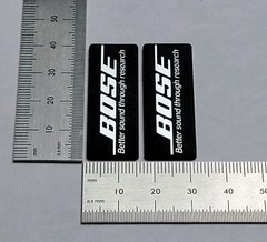 Bose Speaker And Equipment Badge Logo Emblem – Black / Brushed Silver