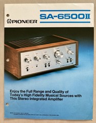 Pioneer SA-6500II Stereo Integrated Amplifier Brochure Specifications Sheet 1977