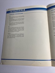 Pioneer PL-A25 Vintage Operating Instructions Manual Original Rare