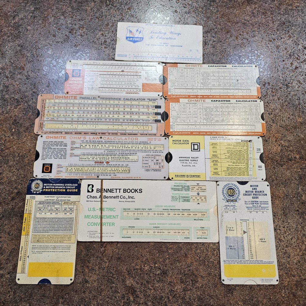 Lot Of Ohmite And Various Calculator Guides As Is