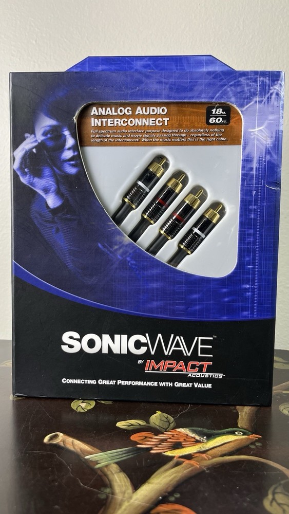 NIB SonicWave By Impact Acoustics Analog Audio Interconnect 3 foot cord new
