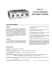 Amplifier Instruction Manual Fits Eico HF-12 Watt Integrated
