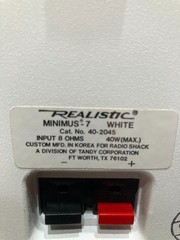 Bookshelf Speakers, Realistic Minimus 7 White 40-2045 Radio Shack speaker set.