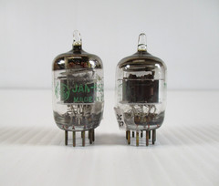 Pair GE JAN 5670W Vacuum Tubes Black Plate Foil Getter TV-7 Tested Strong