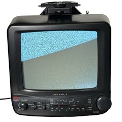 Vintage Optimus 7″ B/W Portable Mini TV W/ Radio Tested Gaming CRT W Box AV