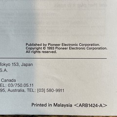 Pioneer Electronics VSX-452 audio video stereo Receiver Operating Instructions