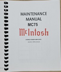 *USA* ULTIMATE MCINTOSH MC75 OWNER’S INSTRUCTION / SERVICE MANUALS