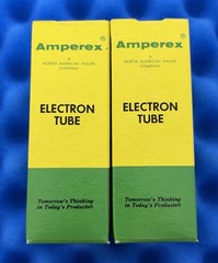TWO Amperex 7591A Tubes / Amplitrex Tested / 1978 World Globe Logo