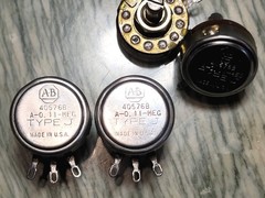 (AB)Allen Bradley 110K ohm Log/Audio Taper potentiometer ampex parts…!!! 1pair