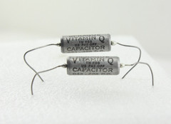 Qty 2 Sprague Vitamin Q .033uF 200V PIO Capacitors Matched Pair Tone Caps NOS