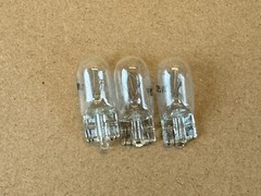 3 New Warm White 12V 5W Incandescent Wedge Lamp Light Bulbs