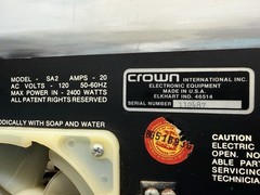 Crown SA2 Distinction Series Amplifier – PARTS OR RESTORATION NOT WORKING AS-IS
