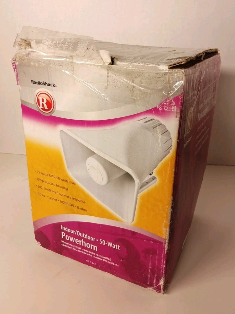 Power Horn Indoor Outdoor PA Speaker 25W RMS 50 Watt Radio Shack 40-1440 BOX C3