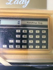 Vtg New Works! Calculating Lady Calculator Wallet Made In Taiwan 13306 Checkbook