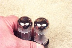 Two, Tung-Sol USA 6SN7GTB, TALL bottle, D-getter, match date pair, 6SN7GT eq