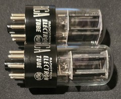 RCA 6SN7 GTB TUBE 1962 TOUGH DOGS 2 HOLE BLACK LADDER PLATES MATCHING SET