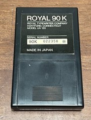 Vintage Royal 90K UA120 Calculator Green LCD, power cord, manual, case Tested