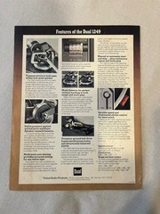 ORIGINAL UNITED AUDIO DUAL 1249 TURNTABLES SALES BROCHURE