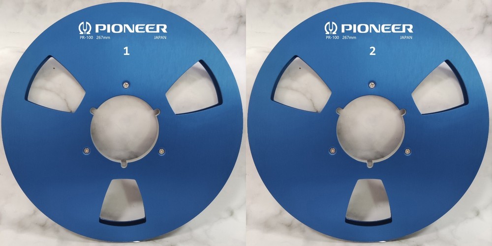 One Pair 10.5” Blue Pioneer Tape Reel Aluminum For Reel To Reel Tape Recorder