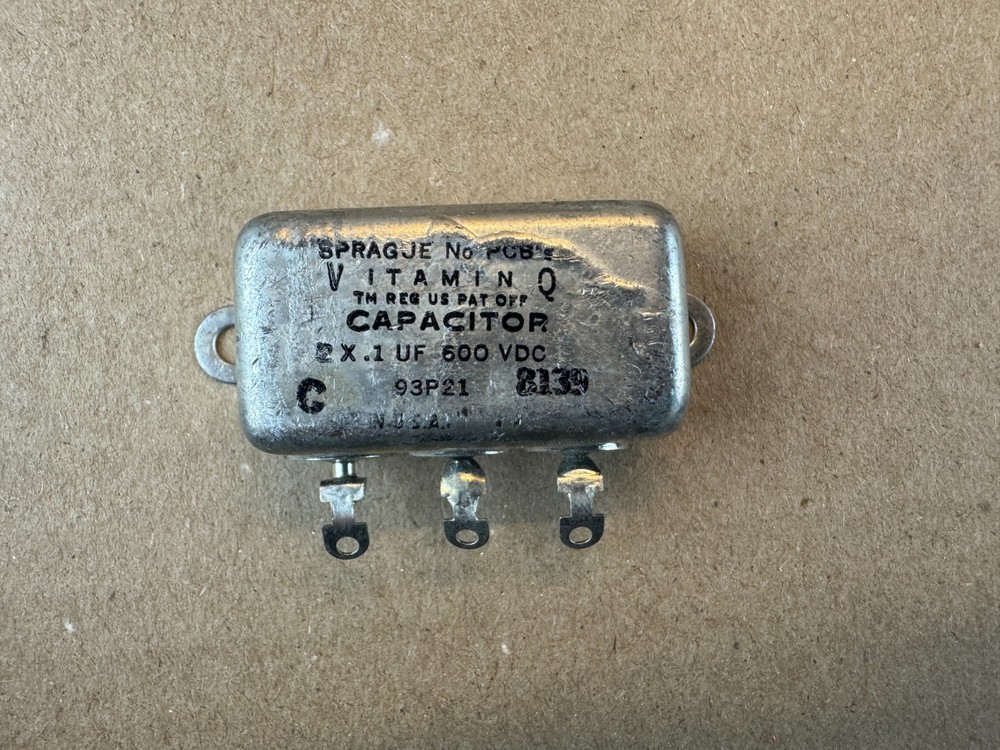 NOS Vintage Sprague .1 uf + .1 uf 600v Vitamin Q PIO Capacitor TESTS GREAT (Qty)