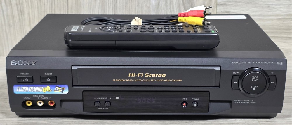 Sony SLV-N51 Hi-Fi Stereo 4-Head VHS VCR Video Cassette Recorder w/Remote TESTED