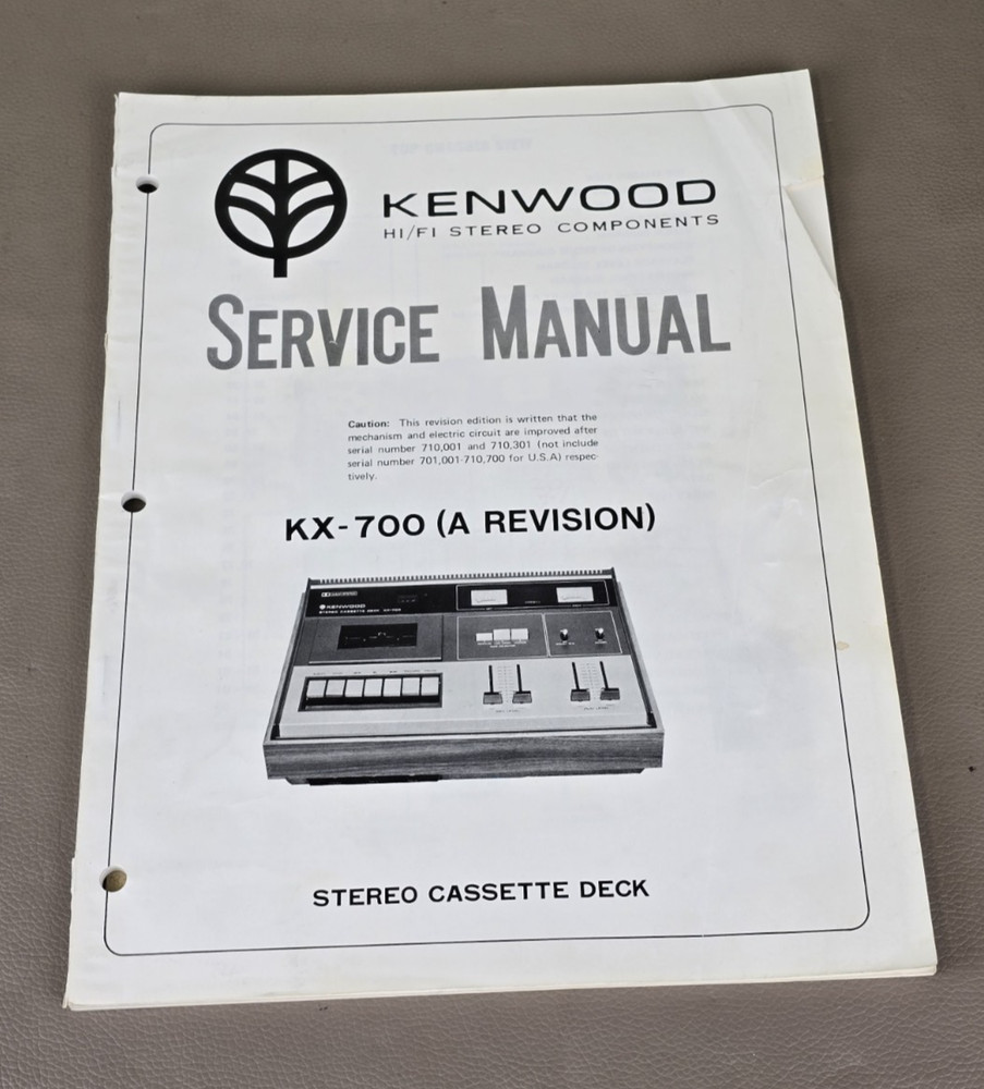 Kenwood KX-700 (A Revision) Stereo Cassette Deck Service Manual D-4286