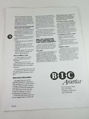 BIC SWA-100 Owners Manual 362230 362230