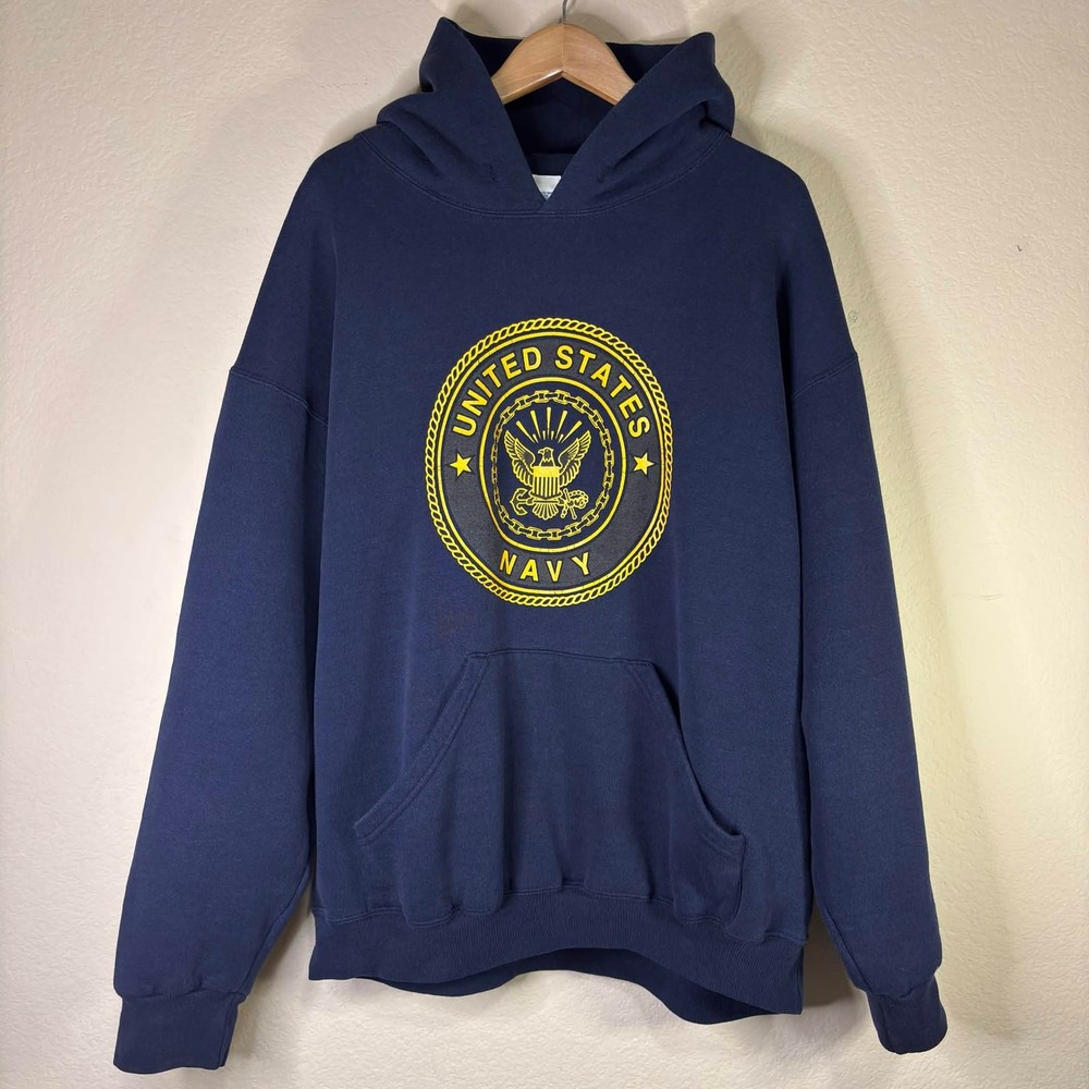 90’s Vintage United States Navy Soffe Hoodie Blue L